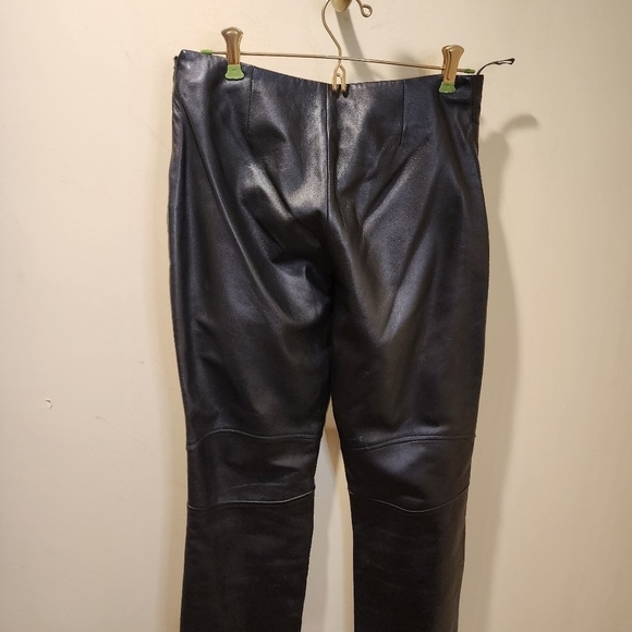 The Limited Women's black 100% leather Straight legs pants size 2 - Picture 10 of 14